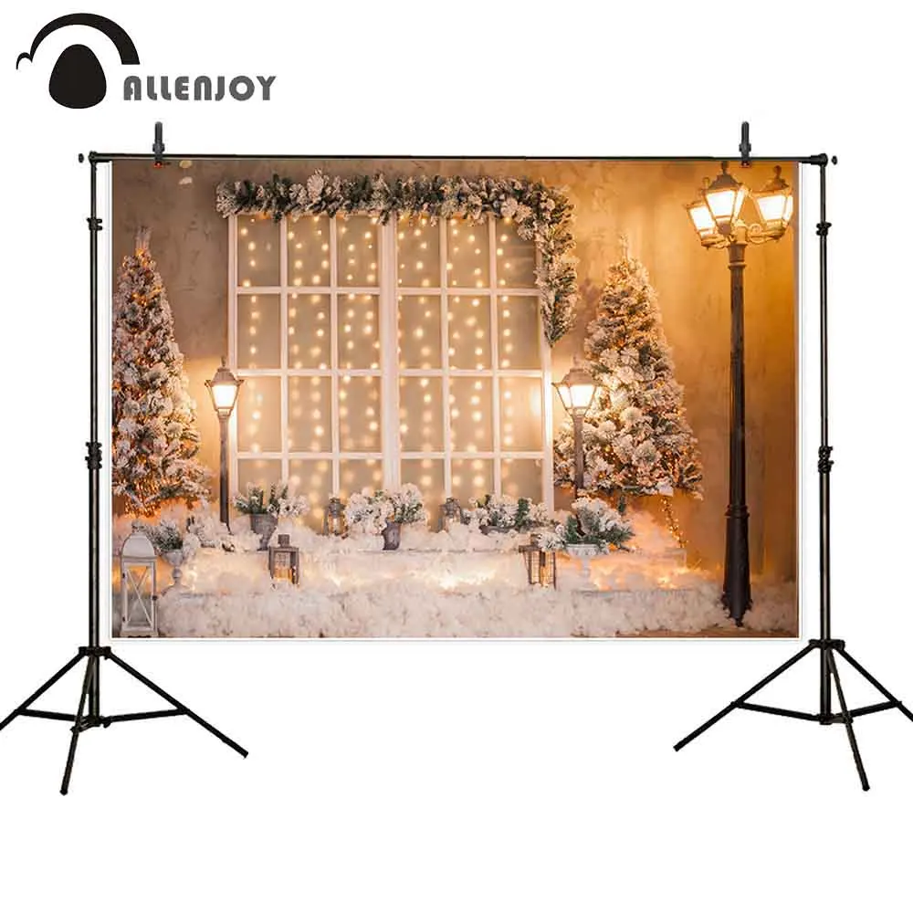 Фотофон Allenjoy с рождественской елкой окно ночь блеск уличный светильник для