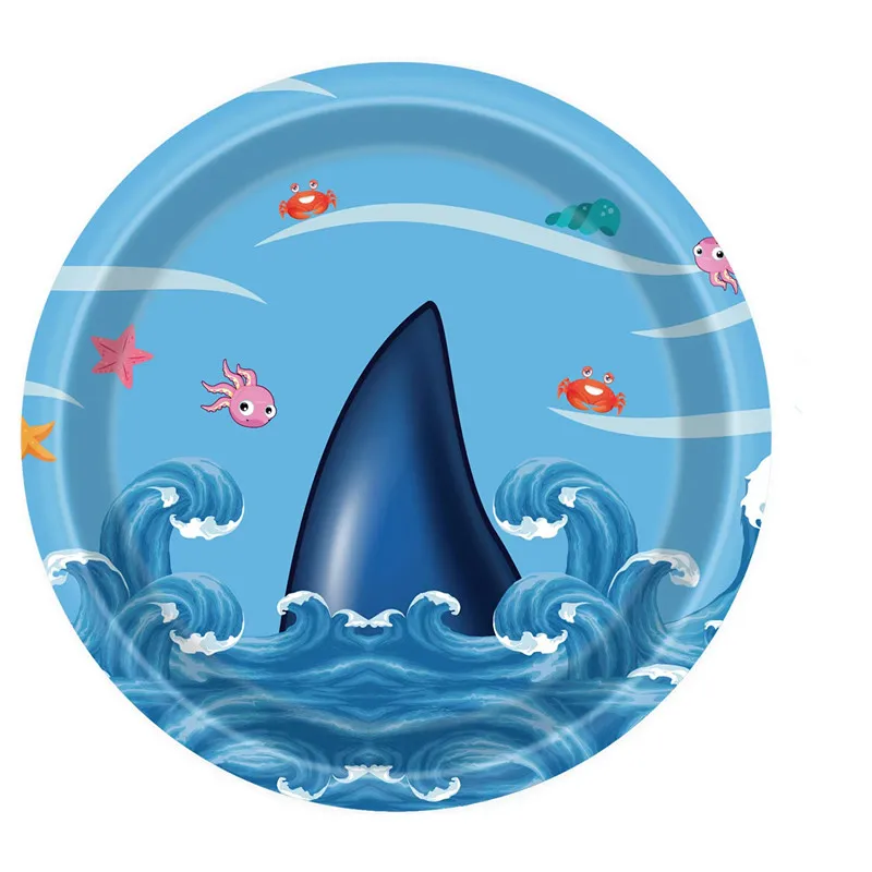 Ocean Shark Disposable Tablecloth 108*180cm Cute Baby Shower Boy Party Decor Cupcake Toppers Supplies | Дом и сад