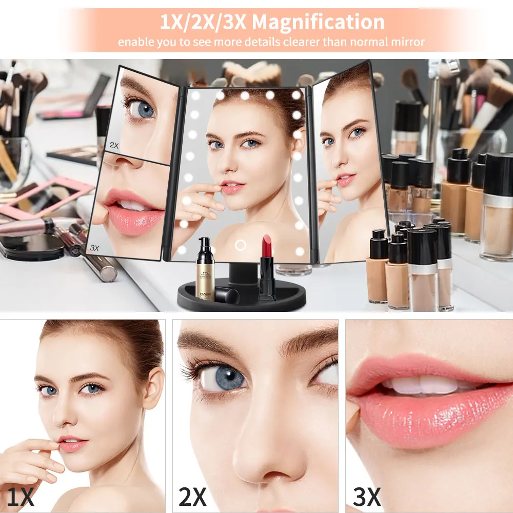 Светодиодный складной регулируемый фонарь 21 светодиодный 1X/2X/3X увеличение