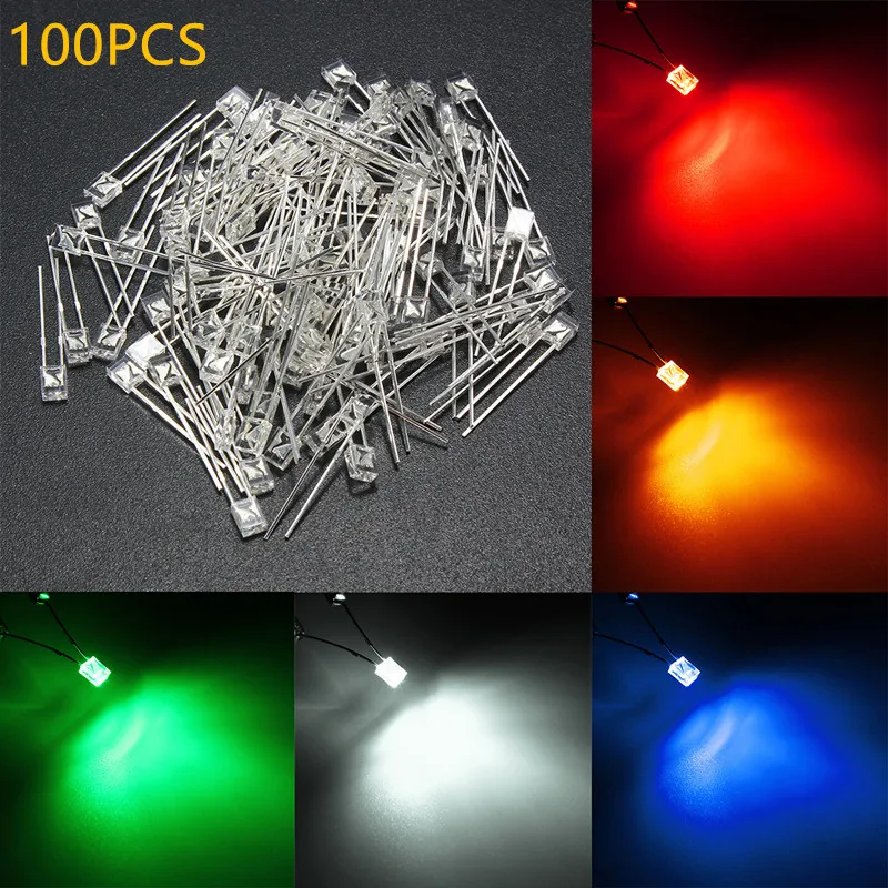 

100pcs/lot Round LED Diode Ultra Bright 5 colors Red/Green/Blue/White/Yellow Ultra Bright F5 Led 2.8-3.6V