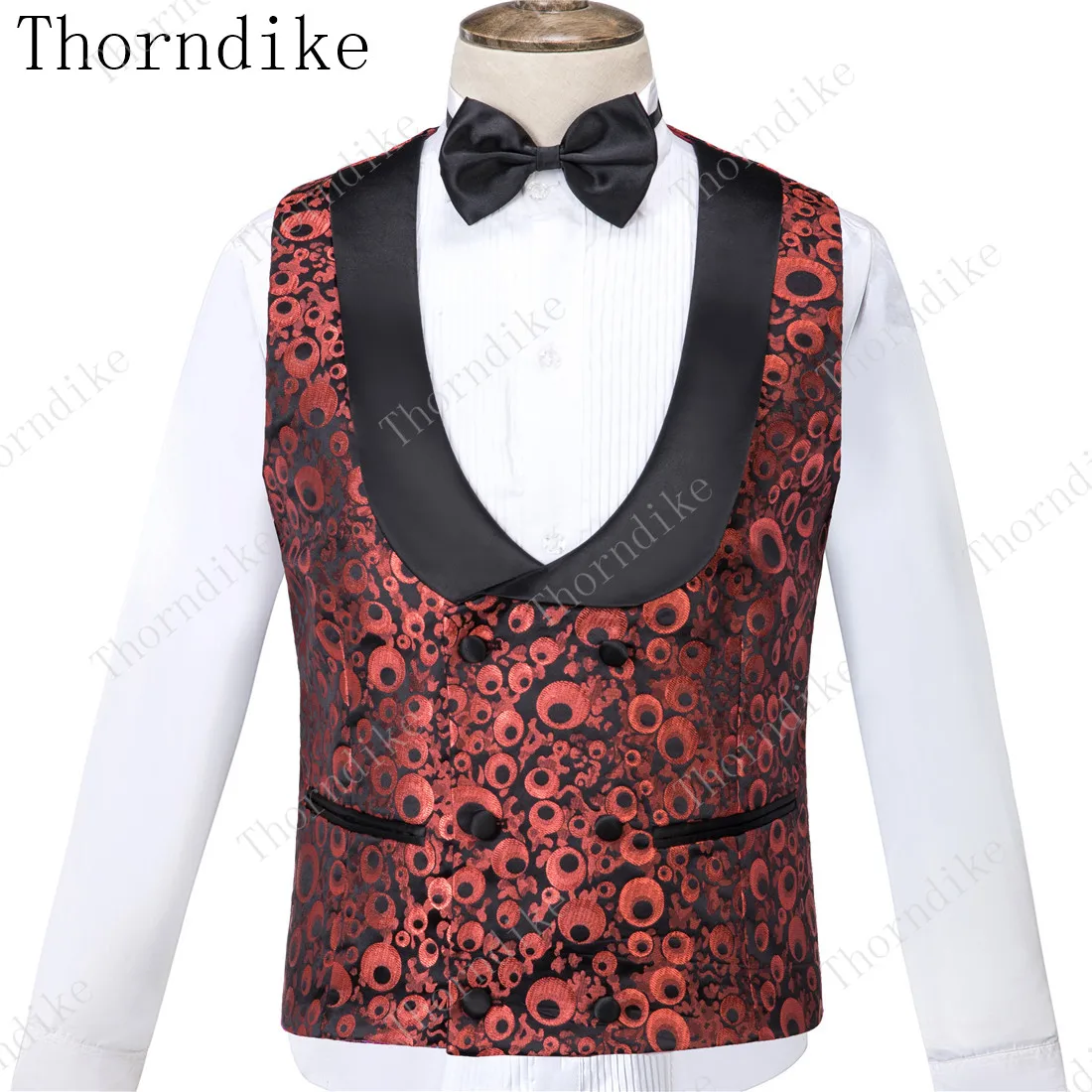 Thorndike красный круглый высококачественный пиковый отворот лучший продавец костюм