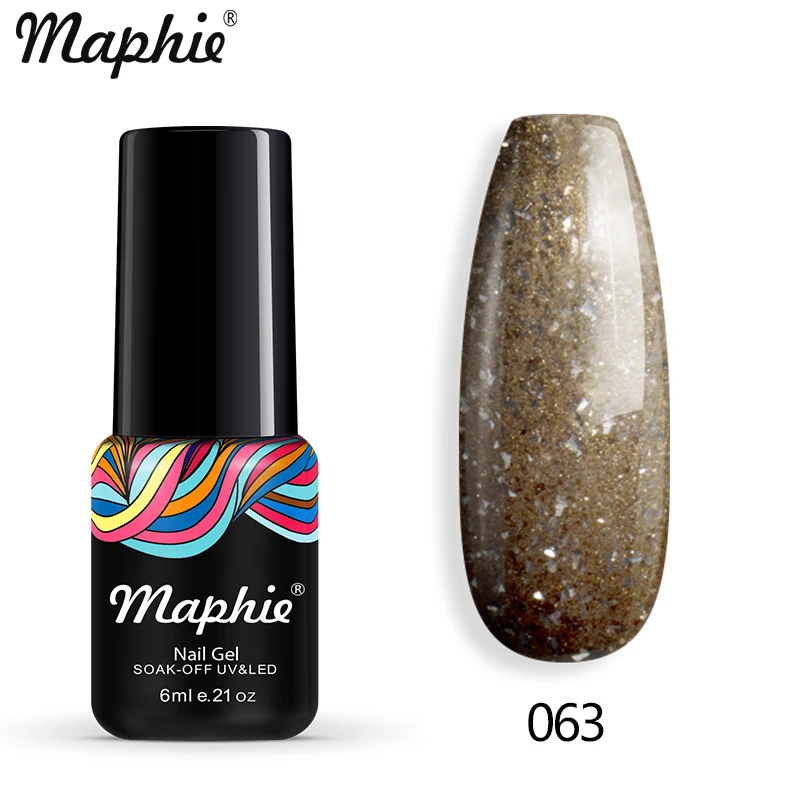 063 Maphie бриллиантовый блеск с ультрафиолетовым свечением Гель-лак для ногтей мерцающий декор с блестками Блестящий лак для ногтей полуперманентный лак Led синий гель для ногтей - Цвет: 063