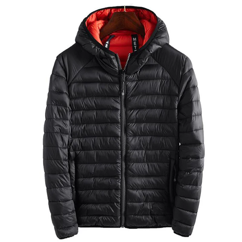 

Winter Jacket Men Hooded Casual Simple Lightweight Warm Cotton Padded Basics Jackets Mens Outwear Windbreaker Coats New Clothes