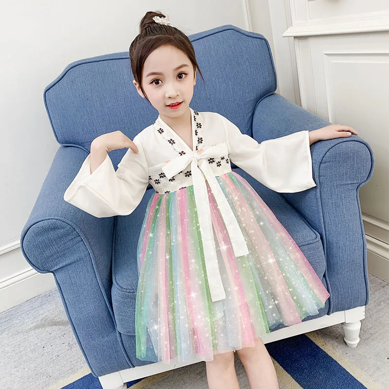 Платье для девочек детская Весенняя коллекция 2020 года новый стиль сетчатая