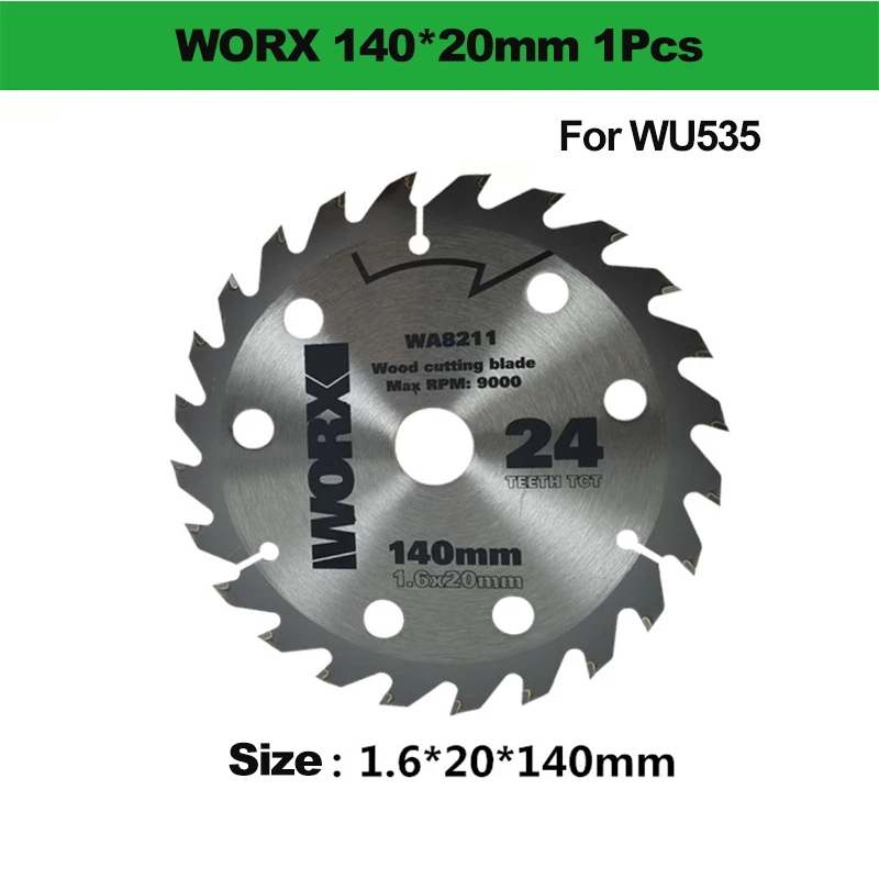 

WORX деревообрабатывающий пильный диск WU533 специальный 120 мм оригинальный Круглопильный Станок для резки лезвия 24 зубы WU535 пильного диска 140 мм
