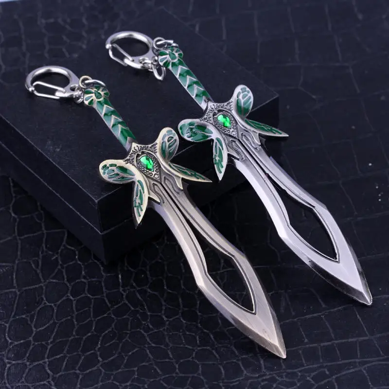 

Devil Blade Blade Tower Butterfly Sword Keychain Retro Weapon Model Key Ring Game Peripheral Couple Car Bag Pendant Gift