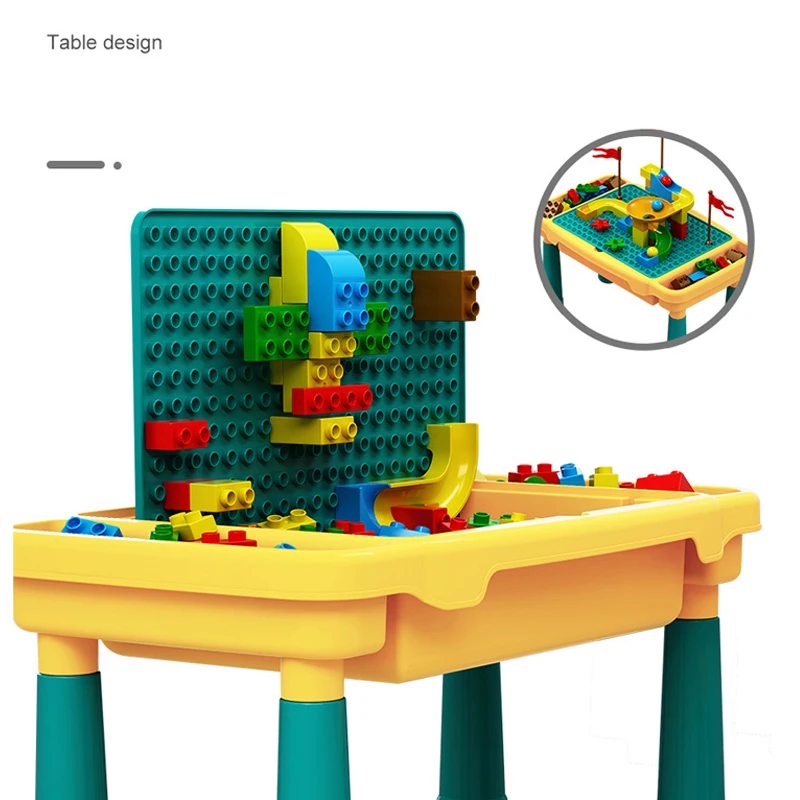QWZ New Kids Activity Table Big Building Blocks Compatible Dupoled Educational Children Large Block Toys For Girl Boy | Игрушки и хобби
