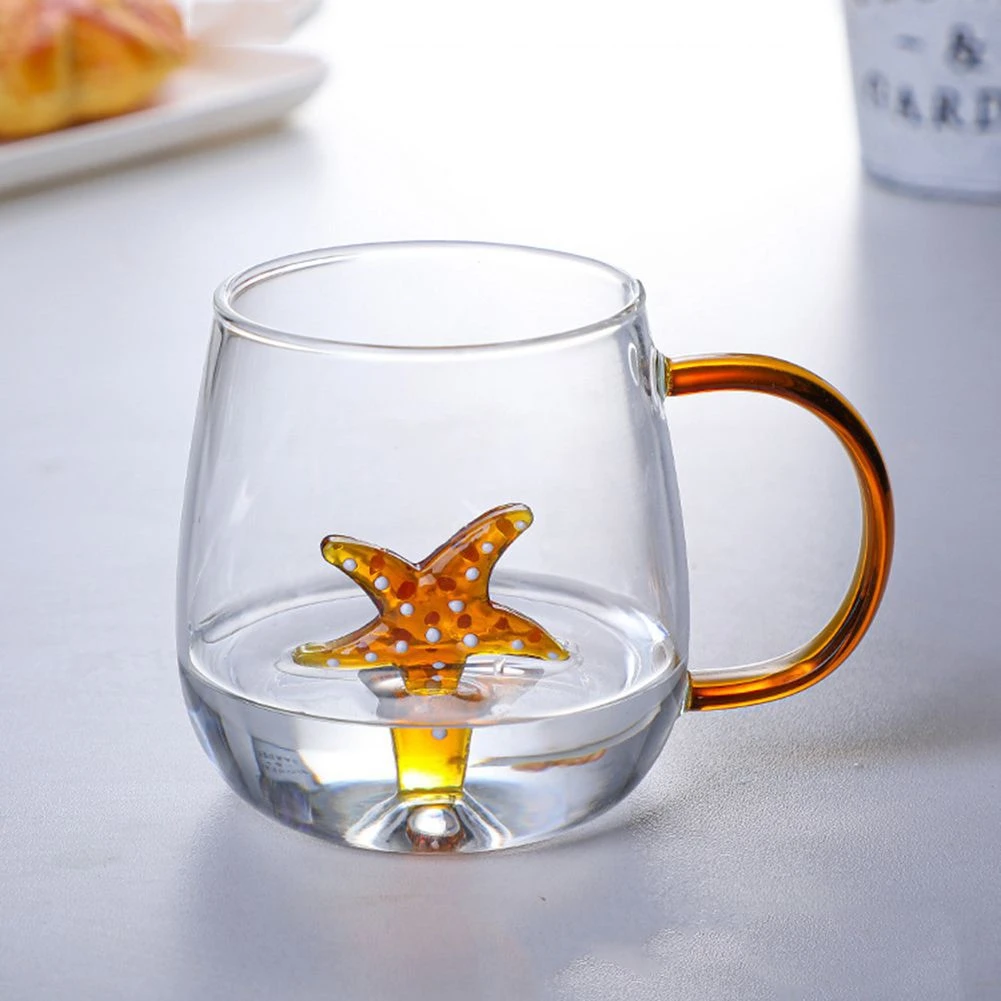 3D мультяшное животное стеклянная чашка домашняя Милая Высокая боросиликатная