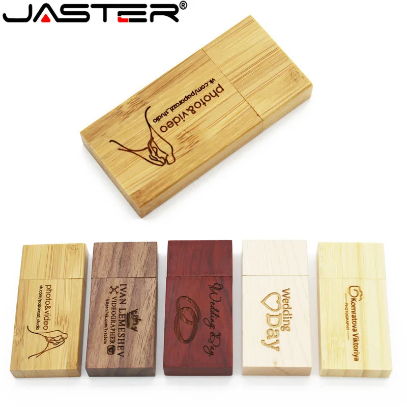 Флэш накопитель JASTER (бесплатный логотип на заказ) деревянный блок флэш из