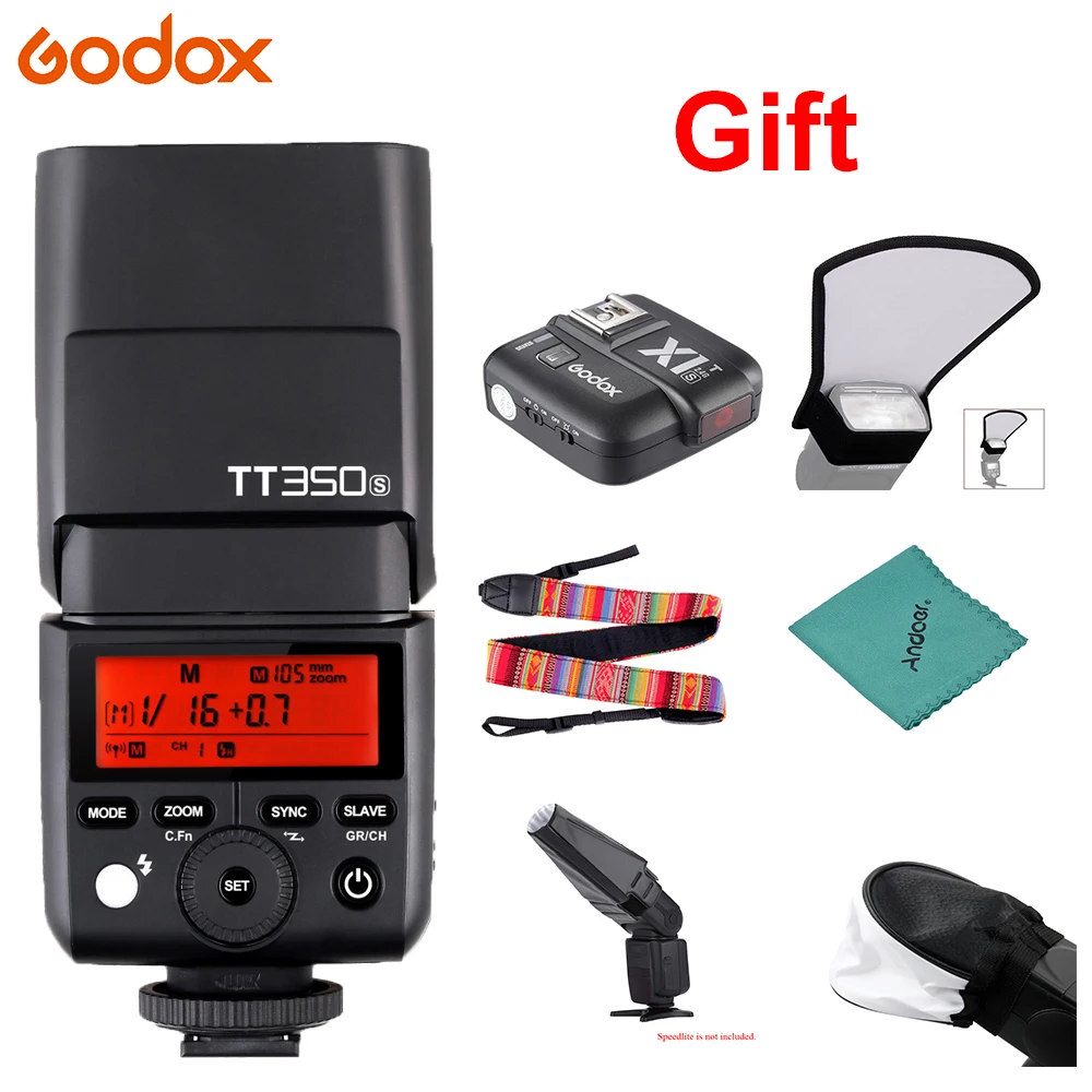 Godox TT350S Мини Портативная Вспышка Speedlite 2 4G Беспроводная Master/Slave 1/8000S HSS ttl вспышка