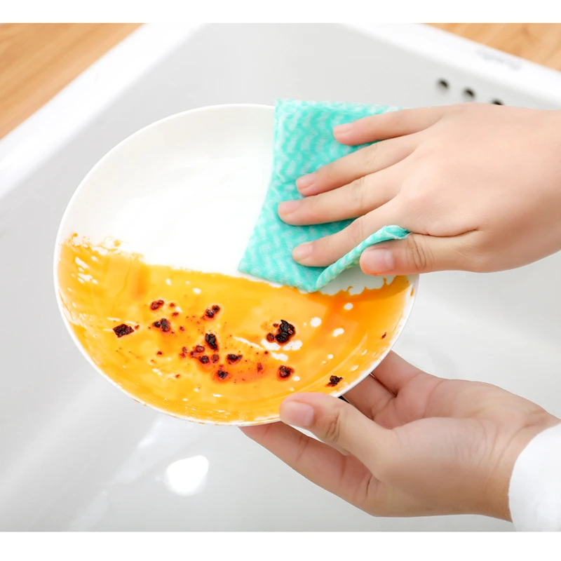 

Household cleaning cloth Wet and dry disposable kitchen towels Oil-absorbing tissue food paper napkins non-woven fabric wipes