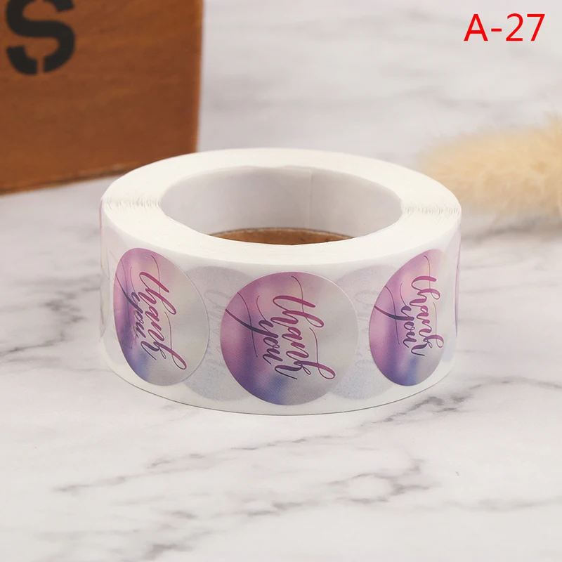 Фотообои с размытым круглым фоном 500 наклеек в рулоне для посылка