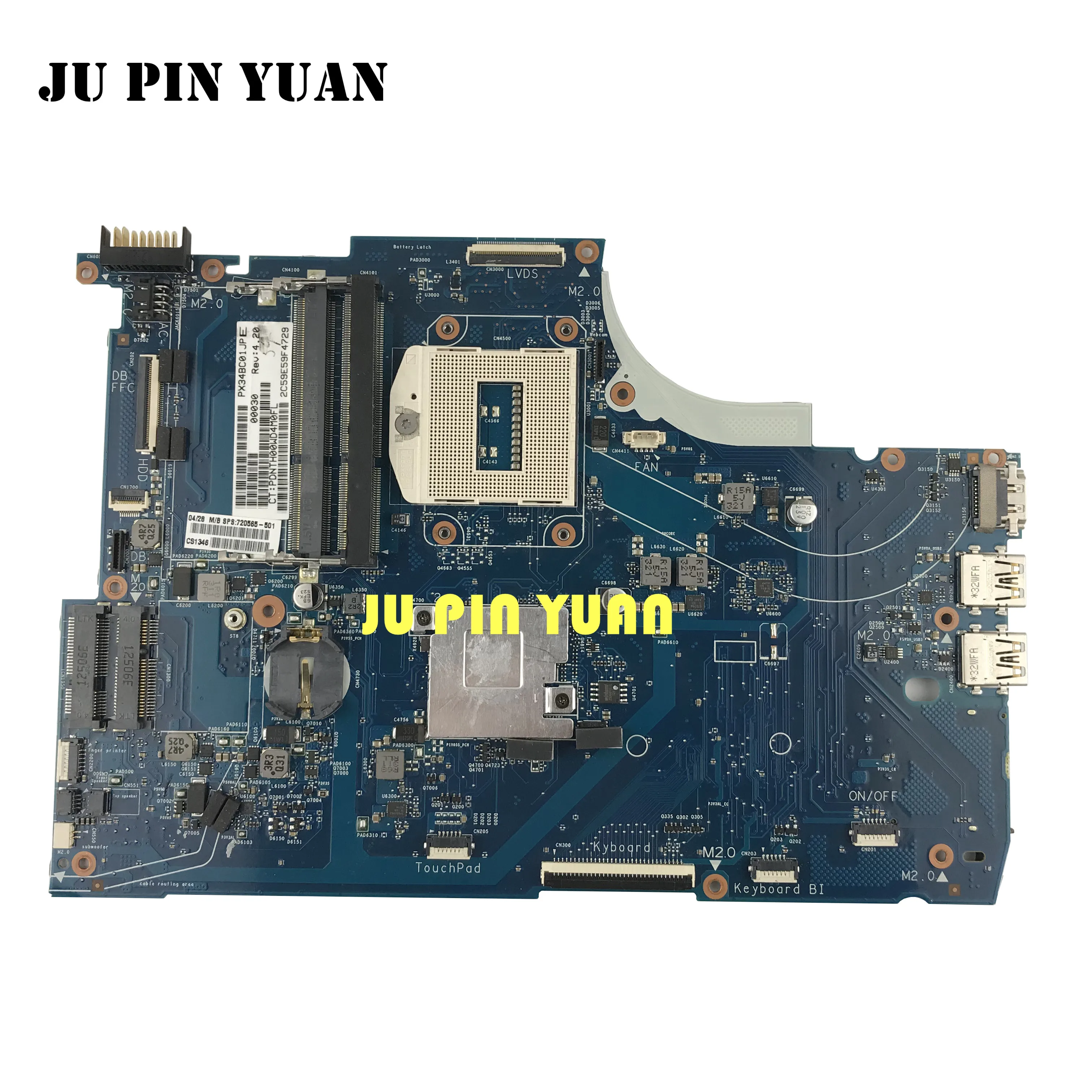 

JU PIN YUAN 720565-001 720565-501 for HP ENVY 15-J 15T-J motherboard HM87 PGA 947 All functions 100% fully Tested