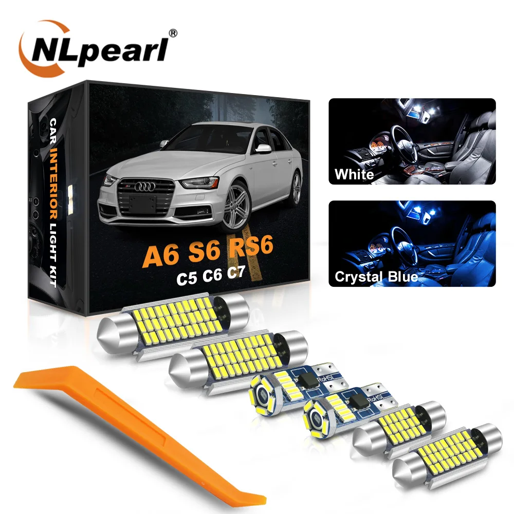 

Car Interior Lights For Audi A6 S6 RS6 C5 C6 C7 1998-2016 Vehicle Canbus LED Map Dome Trunk Light Kit Car Accessories