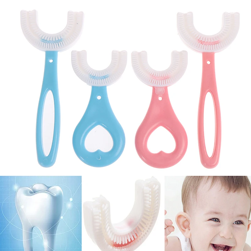 

Children's Toothbrush U-Shaped Baby Mouth-Style Children's Cleaning Brush Brushing Teeth Children Oral Cleaning For Age 2-12