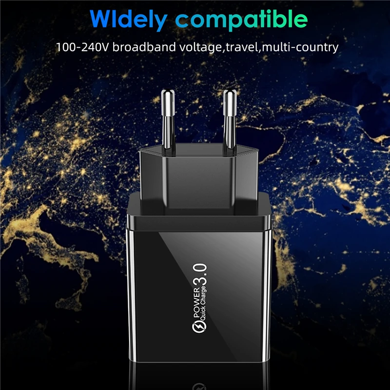 Быстрое зарядное устройство Lovebay 3 0 USB мобильный телефон 18 Вт европейская вилка