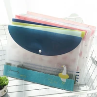 transparent file folder a4 plastic document bag snap button cute paper holder organizer bags student stationery school supply
