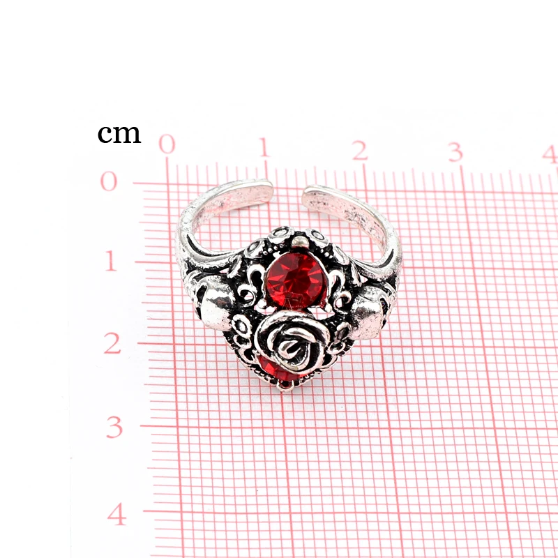 1 шт. винтажное розовое красное разомкнутое кольцо с цирконом для женщин мужчин