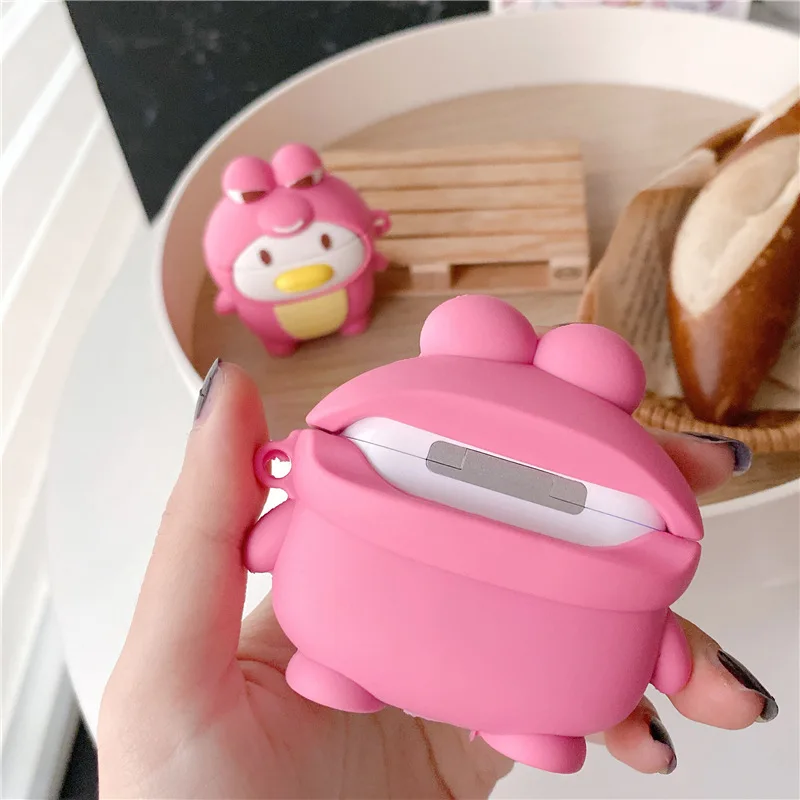 

3D Cartoon Dinosaur Duck Cute Silicone Case For Apple Airpods Pro Cover For Air pods 1 2 Case Wireless Charging Soft Cover Box