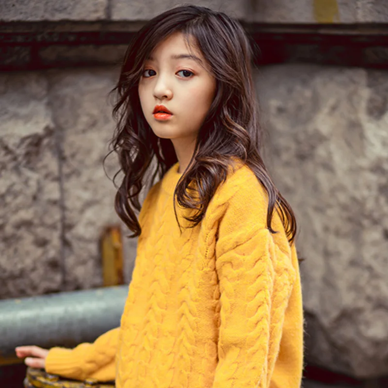 Свитера для девочек костюмы подростков Новинка 2019 года сезон осень-зима Модный