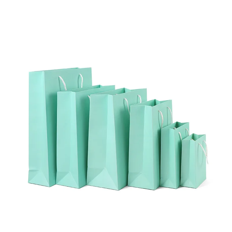 

1PC Green Kraft Paper Gift Bag Paper Bags Birthday Wedding for Gifts with Handle Wedding Party Gift Bags Christmas Package Bags