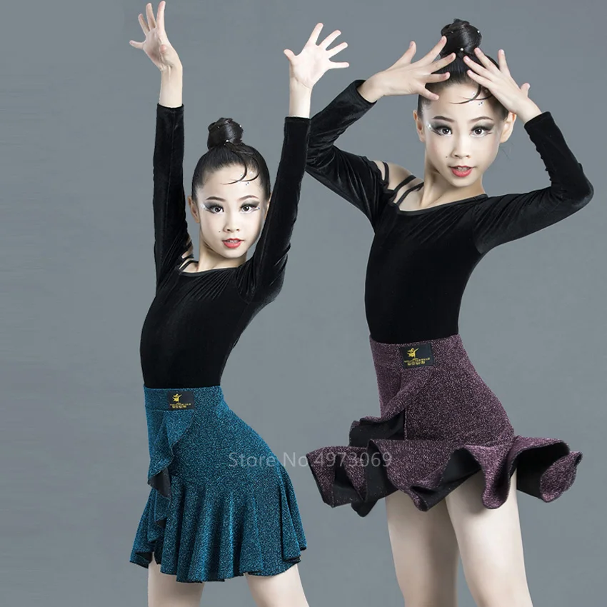 Платье для латиноамериканских танцев девочек комплект из 2 предметов