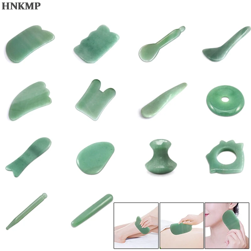 

Натуральный нефрит для лица, акупунктура, массажный инструмент Guasha, спа-терапия, розовый кварц, Нефритовый камень, Gua Sha очищающий массажер