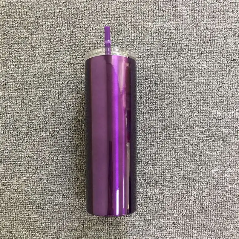 20oz A 20 унций Тощий стакан пивная чашка с крышкой соломенная тощая винная чашка с двойными стенками с вакуумной изоляцией кружка из нержавеющей стали тонкий термос бутылка - Цвет: 20oz A