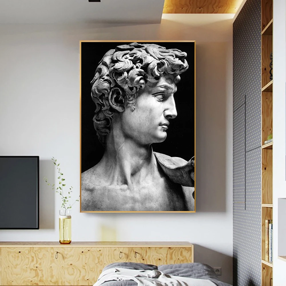 

Nordic Black and White David Sculpture Posters And Prints Wall Art Canvas Paintings David Pictures Living Room Home Decoration