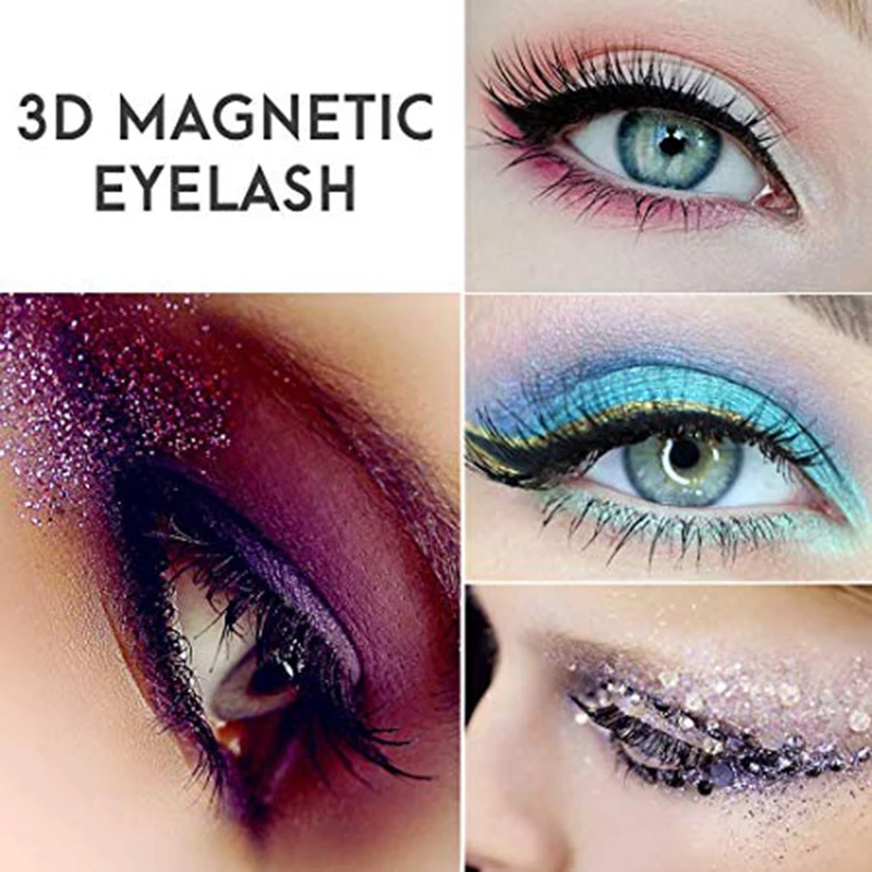 Магнитные ресницы-3D накладные ресницы многоразовые Ресницы 8 шт. (черные) |