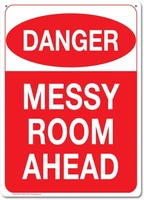 interesting home decoration metal tin sign danger messy room ahead bedroom wall decoration metal plate 8x12 or 12x16 inches