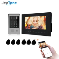 jeatone 7 inch wireless wifi video intercom system with day night vision 960p doorbell for home support record password rfid car