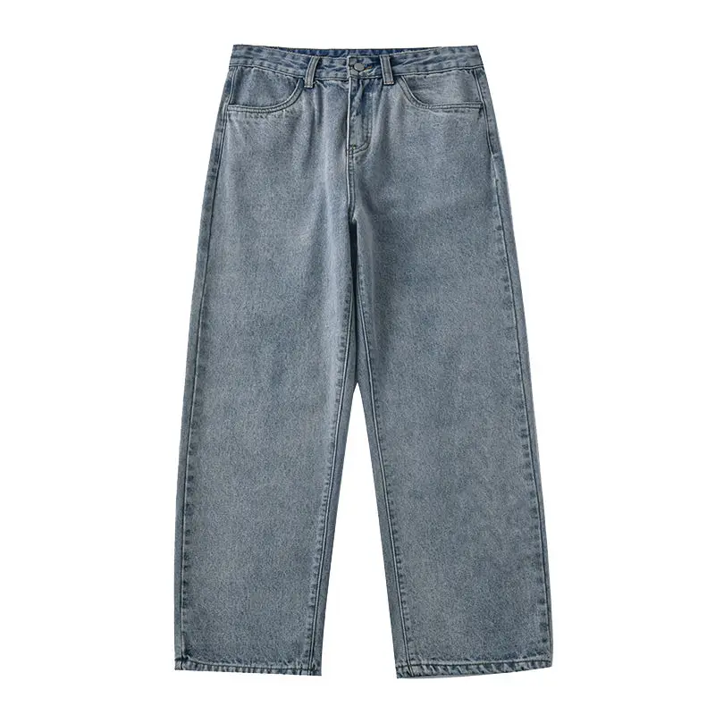 

Woman Jeans Pants Jeans Loose High Waist Straight-Leg Shorts Winter Adjustable