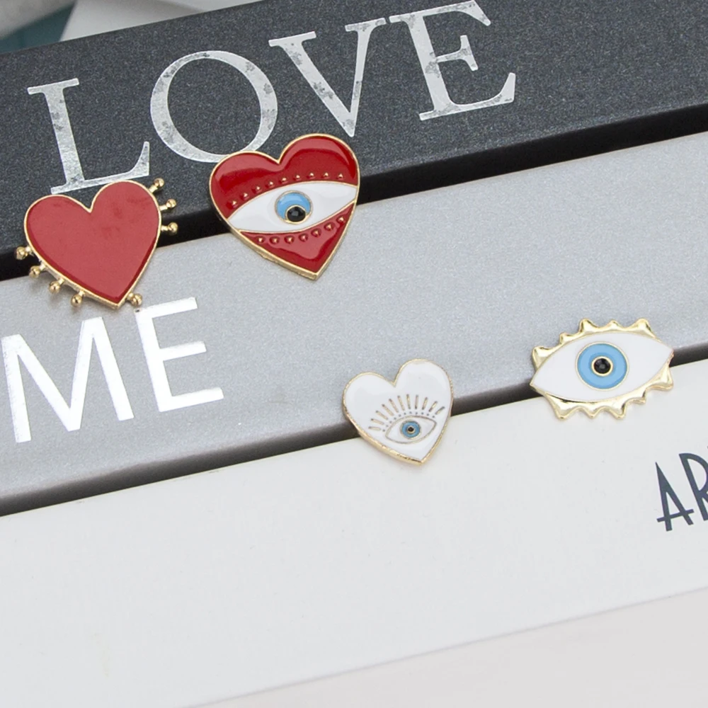 XIYANIKE 2019 New Adjustable Gold Red Love Heart Evil Eye Fashion Rings For women Girl Bohemian Cute Ring Sets | Украшения и