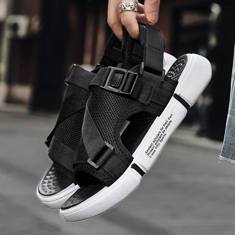 

Sandals men's tide 2021 new summer youth Korean version of all-match breathable slippers men wear beach sandals and slippers