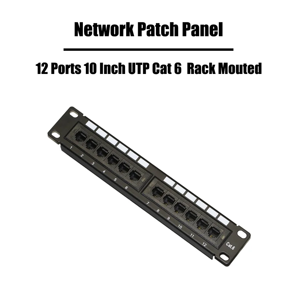 12 порты UTP Cat 5e/Cat 6 Неэкранированный сетевой патч Панель 1U Высота 10 дюймов стойку