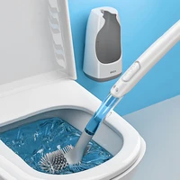 silicone powerful toilet brush household cleaning and sanitation products no dead spots cleaning bathroom accessories set
