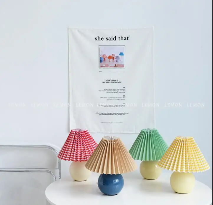 Плиссированные настольные лампы креативные в японском стиле большие Абажуры для