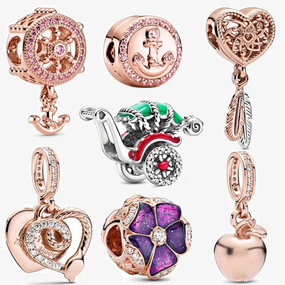 Новое поступление 2021 подвеска в виде змеи и сердца из розового золота