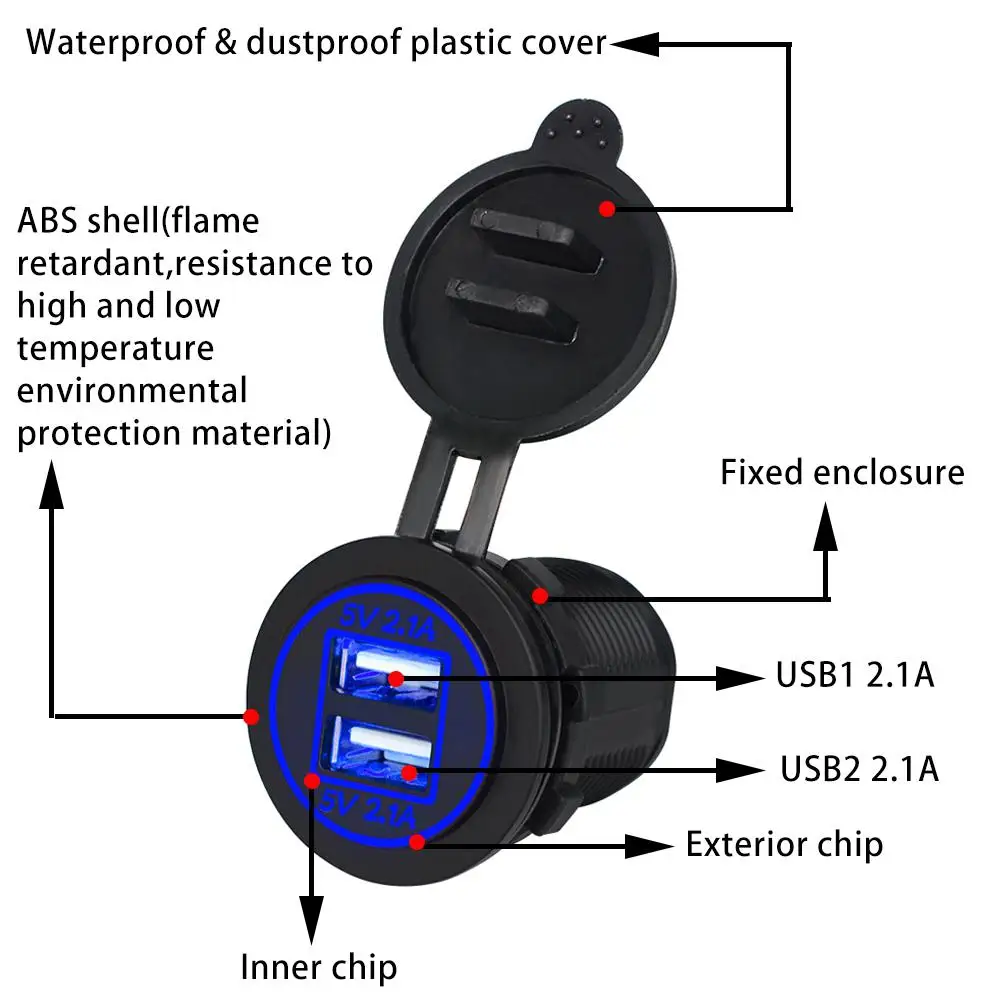 Dragonpad универсальное автомобильное зарядное устройство USB Автомобильное DC12V-24V