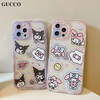 sanrio my melody kuromi phone case for iphone 13 11 12 pro max xs x xr se2 7 8 plus clear transpartent silicone tpu cover women