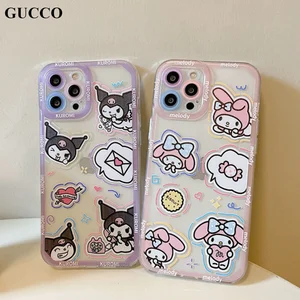 sanrio my melody kuromi phone case for iphone 13 11 12 pro max xs x xr se2 7 8 plus clear transpartent silicone tpu cover women free global shipping