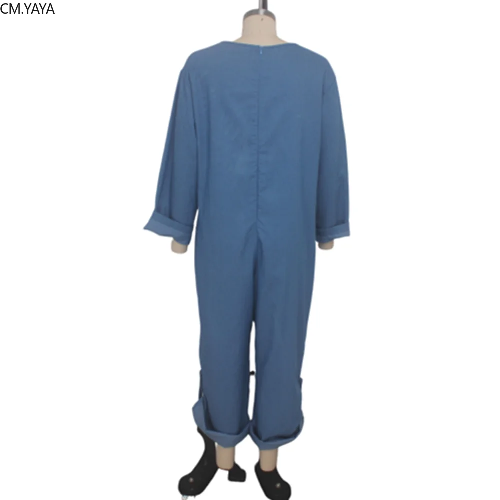 Осенний женский модный свободный джинсовый комбинезон с длинными рукавами и