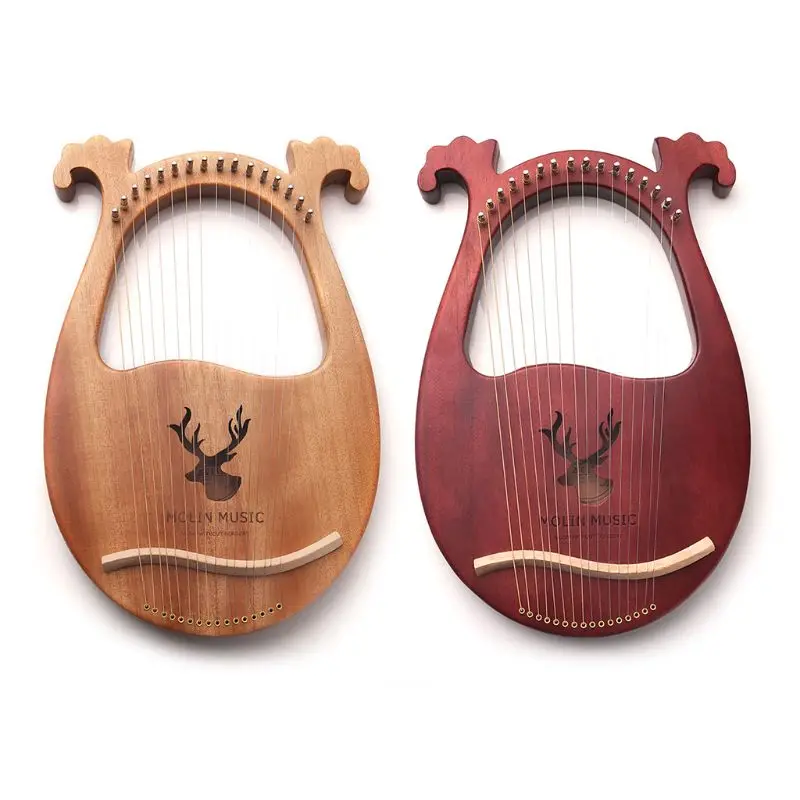 

Mahogany Wood Harp 16 String 16 Tone Harp Portable Lyre Musical Instrument Gift H8WC