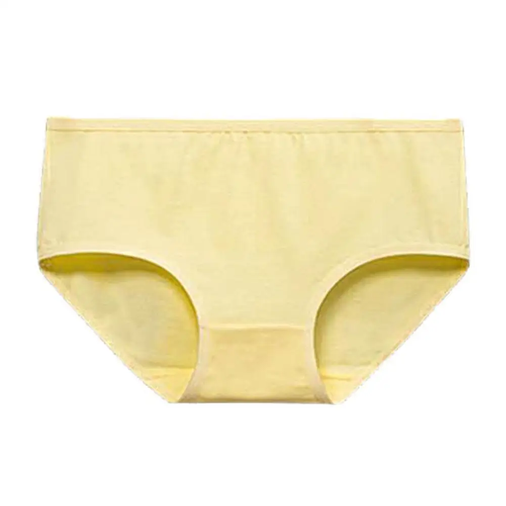 

Women Panties Fashion Mid Waist Elastic Solid Color Simple Breathable Modal Underwear Female Girls Briefs Underpants Plus Size