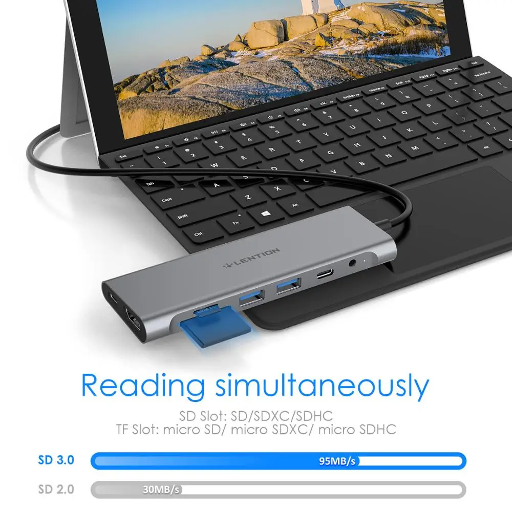 Длинный кабель USB C Hub с 4K HDMI 2 3 0 5 мм аудио Type зарядный адаптер для MacBook Pro 13/15/16