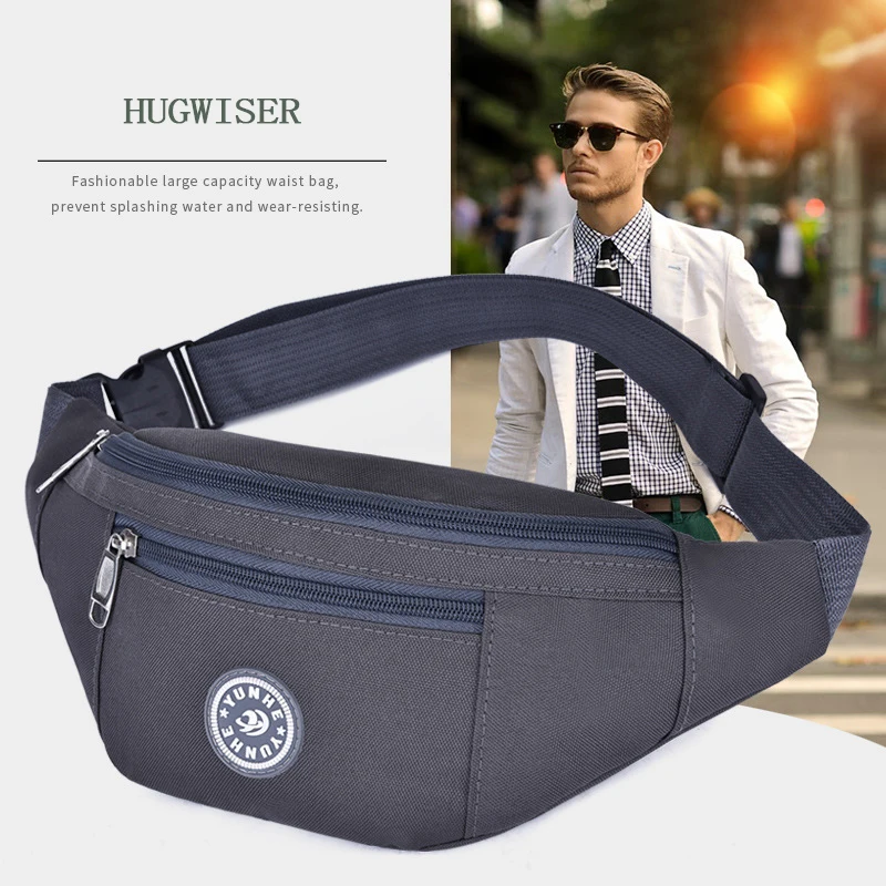 

2021 Popular Oxford Cloth Men's Waist Bag Large Capacity Cash ID Card Multifunctional Waterproof Waist Packs Diagonal Chest Bags