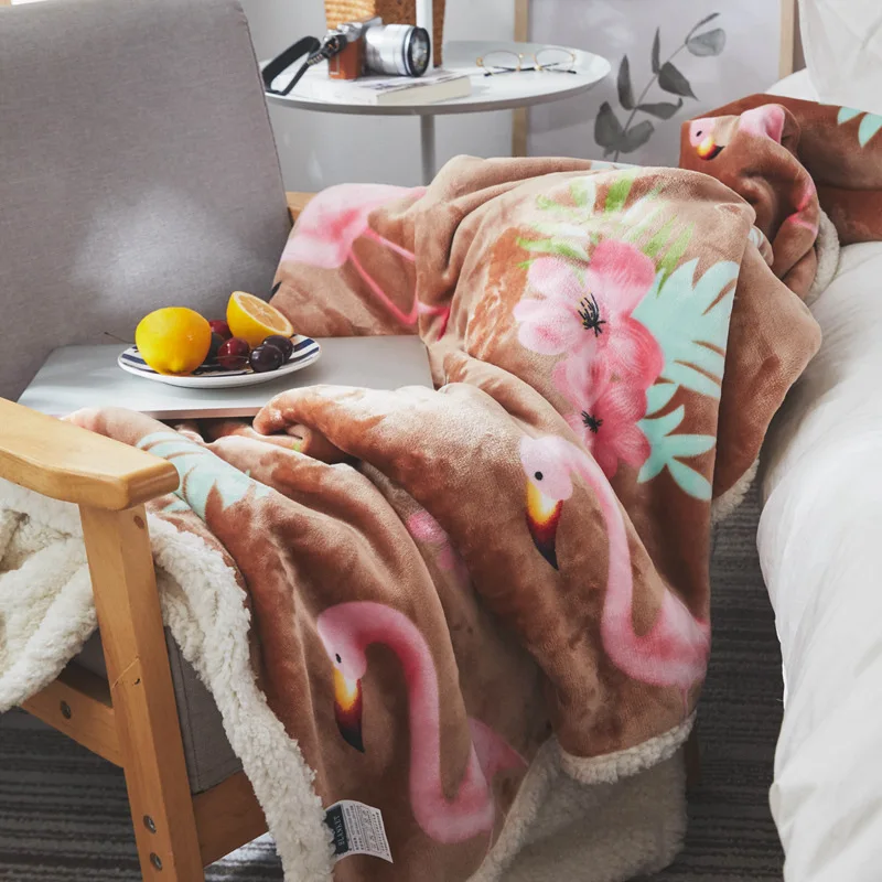 Мультяшное толстое шерстяное одеяло 150*200 см из берберского флиса мягкое для дома