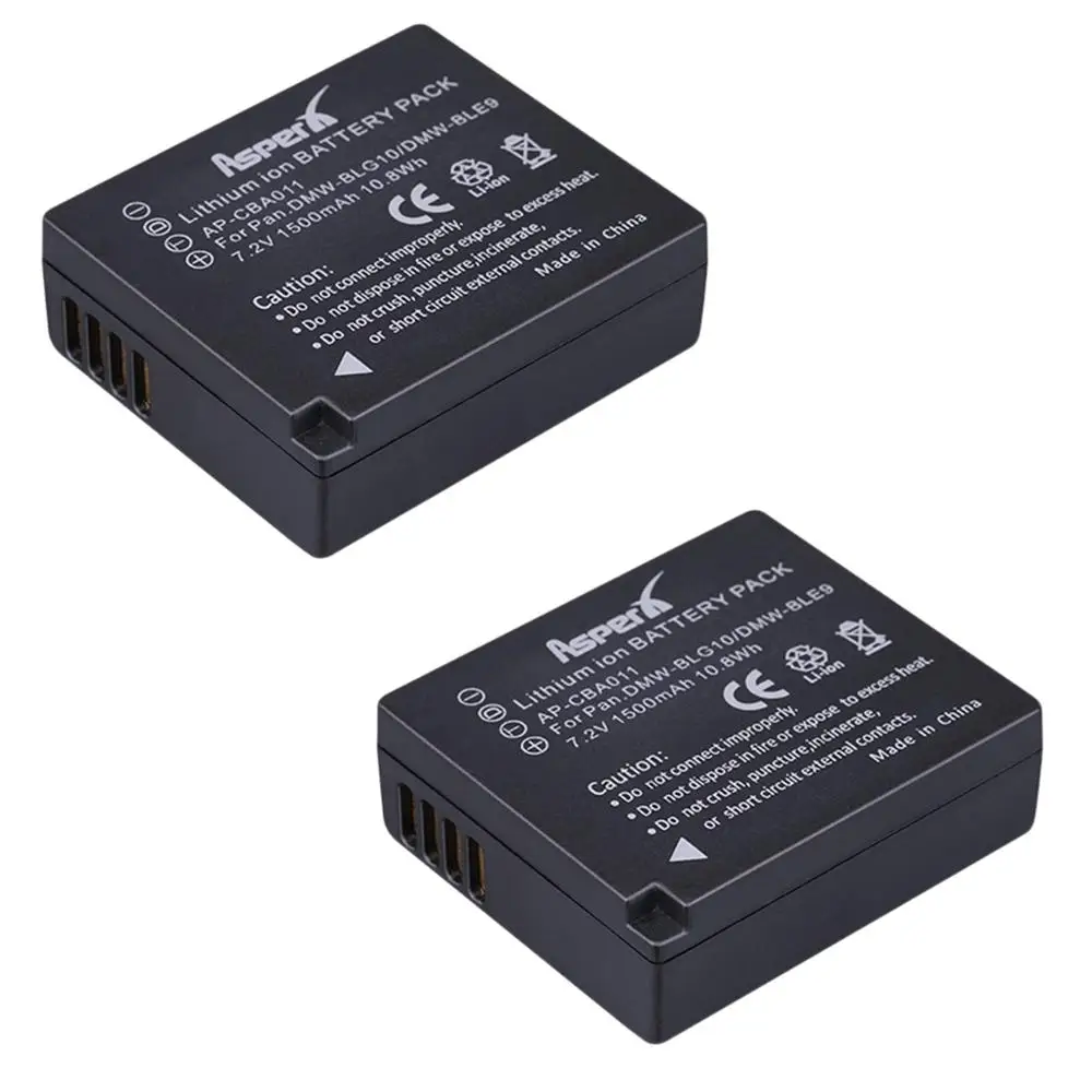 2x DMW-BLG10 DMW BLG10E BLG10PP Bateria Battery for Panasoni