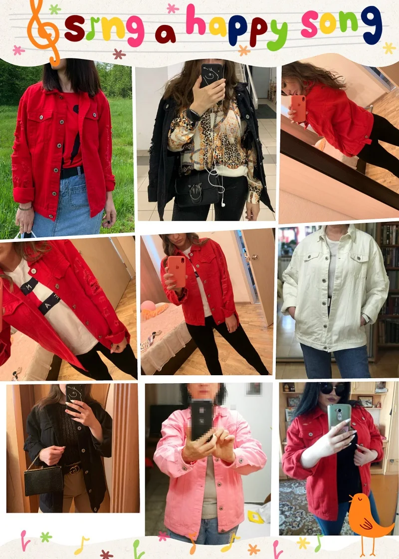 Свободная черная джинсовая куртка размера плюс, 4Xl 5Xl, Весенняя уличная одежда розового и красного цветов, базовая джинсовая куртка Lover'S, повседневная верхняя одежда